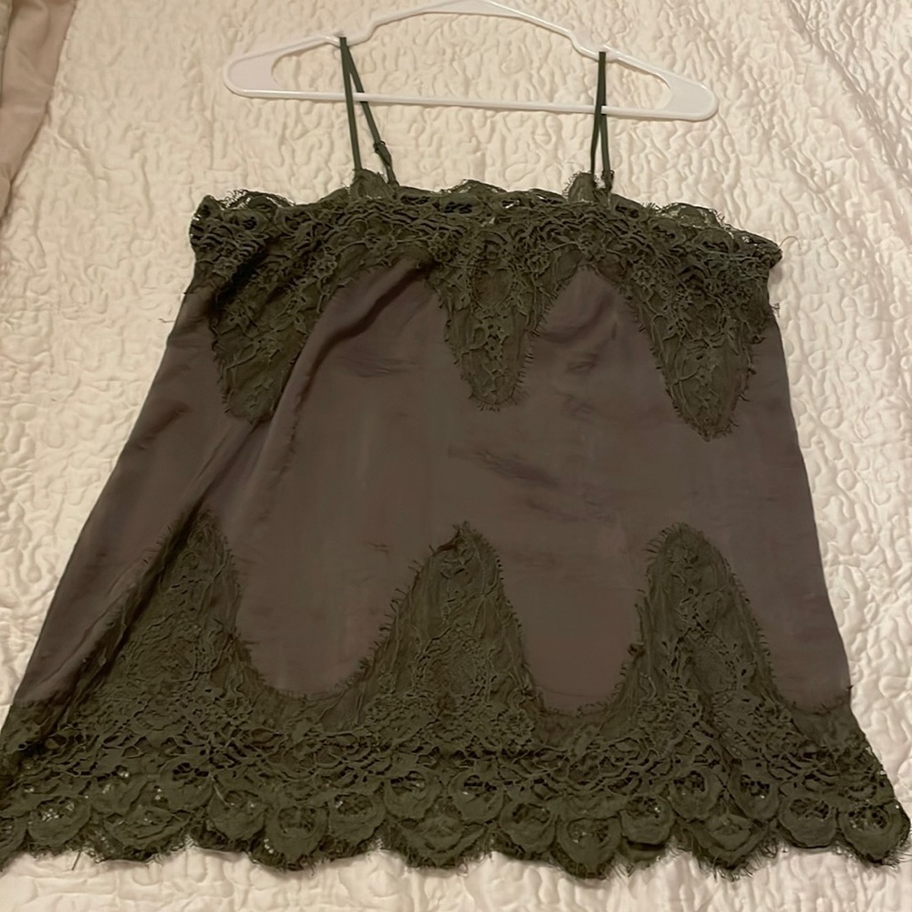 Listicle lace and silk tank